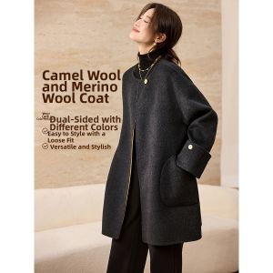 MOHANYIMEI | Winter Double-Faced Woolen Coat Round Collar