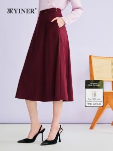 Elegant Commuter Irregular A-line Skirt Merino Wool Blend