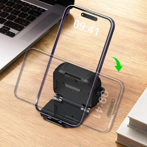 AirPods Pro 2 Case with Invisible Phone Stand Compatible for New AirPod Pro 2nd Generation (USB-C) Secure lock Full Body Protective Cover for AirPods 3 Shell with Carabiner