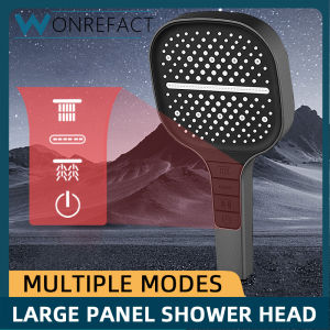 High Pressure Large Flow Shower Head Black 7 Modes Square Water Saving Spray Nozzle Massage Rainfall Shower Bathroom