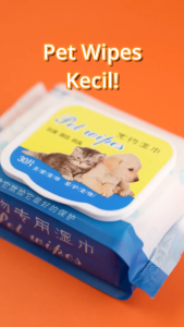 Hobilic Tisu Basah Ukuran Kecil Pet Soft Wipes Pembersih Hewan Grooming Kucing Anjing