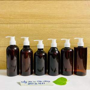 Chai lọ nhựa có vòi nhấn 300ml màu nâu đủ kiểu đủ loại- Đựng dầu gộisữa tắm-Hàng đẹp-Chất lượng-Giá rẻ-Nhựa cứng cáp.