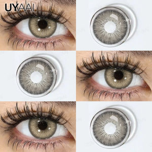 UYAAI | Kính Áp Tròng Màu UYAAI Màu Nâu Tự Nhiên Mềm Mại Chất Liệu HEMA Dùng Hàng Năm - Kính Áp Tròng Màu Xám Cho Mắt