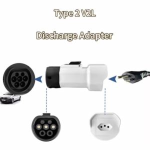 EVqiaoyi Type2 V2L Discharger with Power-Off Button 16A MG BYD Vehicle-to-Load Plug for Brazilian New Energy Vehicles