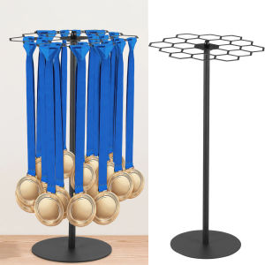 ชั้นเก็บเหรียญหมุนได้โต๊ะเหรียญแขวนเหรียญโลหะจอแสดงผลผู้ถือตู้แร็คประมาณ 45 เหรียญความจุชั้นวางเหรียญ