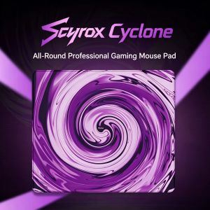 AULA | Scyrox Tornado 490x420x2mm Fine Fabric Balanced Gaming Mouse Pad Smooth Control for CS2 Valorant Esports Office Laptop