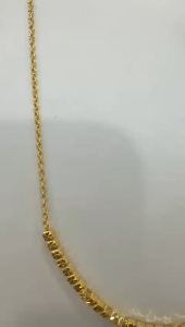 Poh Heng Jewellery 22K Cube Bead Necklace in Yellow Gold [Price By Weight]