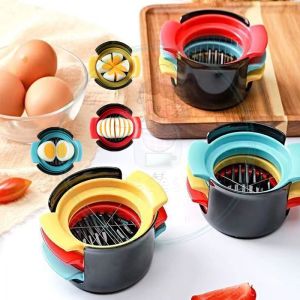 3 in 1 Egg Cutter Divider Splitter Slicer Tool Set Stainless Steel Kitchen Eggs Cutter Fruits Cutter Slicer Thermomix