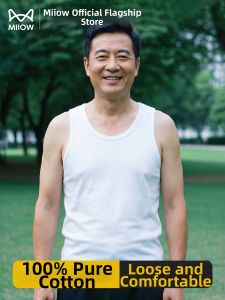 MiiOW | Cotton Mens Vest For Middle-aged and Elderly Summer Fitness