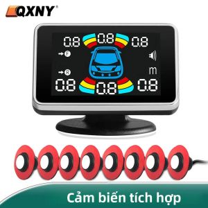 Cảm Biến Radar Đỗ Xe Hiển Thị Kỹ Thuật Số 165MM 8 Cảm Biến Độ Sâu Điều Chỉnh Hỗ Trợ Đỗ Xe Báo Khoảng Cách Vật Cản Cho Cản Xe Hơi