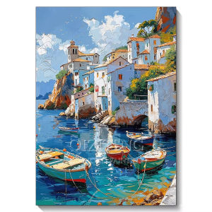 BILIBILI | Acrylic Paint By Numbers Sailboat Landscape Painting By Numbers on Canvas Coloring By Number for Adults Paint Digital Art