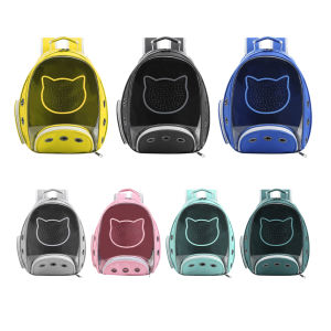 【New Arrival】 Portable Space Pet Backpack Transparent Pets Carrier Breathable Mesh Cat Carrying Bag Large Capacity Comfort Cushioned Shoulder Straps for Outdoor Use