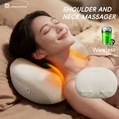 Jinkairui Back Massager Neck Massager with Heat Electric Shiatsu Shoulder Massager Deep Kneading Massager for Back Pain Neck Pain Relief Gifts for Women Men Mom & Dad ﻿