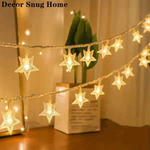【Free Shipping】2.5m/3m LED Star String Lights Christmas Garland Battery USB Powered Wedding Party Curtain String Fairy Light Decor for Home