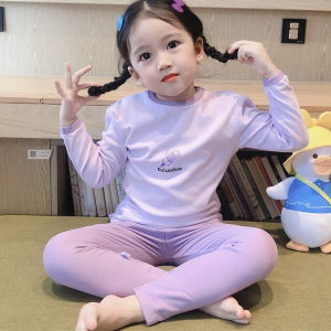 Childrens Autumn Thermal Underwear Set Home Clothes Sleepwear Boy Girl Baby Soft Warm Breathable Polyester Spandex Blend