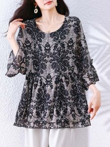 DAIXIANGFEIZI | Elegant Youthful Plus Size Blouse 3/4 Sleeve
