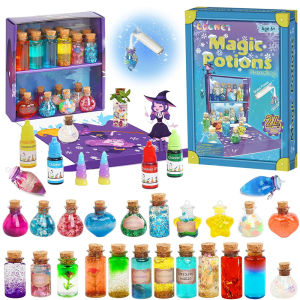 DIY Fairy Magical Potions Kit for Kids Potion Making Set Fairy Potion Bottles Craft Toy Science Set Magic Kits（24pcs)）