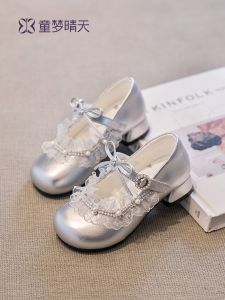 Spring New Silver Girls High Heels For Dress