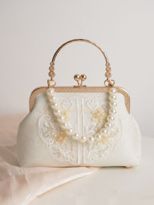 Retro Style Embroidered Pearl Handbag Womens Qipao Matching Small Chinese New Style Crossbody Bag Hanfu Pearls Daily Use
