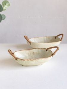 Bát Đựng Salad Trái Cây Bằng Gốm Sành Thủ Công Đôi Thắt Nơ Bát Đựng Súp Phòng Trà Bát Đựng Súp Nhà Trọ Bát Đựng Súp Bằng Sứ