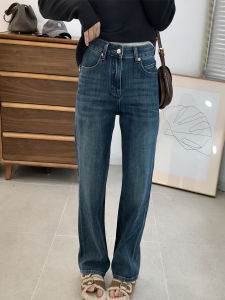 High Waist Straight Leg Fleece Lined Slim Fit Wide Leg Jeans Womens Loose Fit Comfortable High Quality Denim Casual Pants