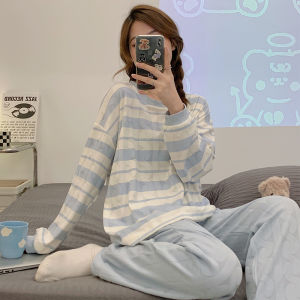 2023 New Womens Pure Cotton Long Sleeve Sleepwear Set Spring Autumn Summer Winter Home Clothes Outwear Comfortable Home Suit