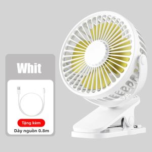 Quạt Để Bàn Mini USB 3 Tốc Độ Êm Ái Di Động Xoay 360 Độ ° Quạt Làm Mát Không Khí Xoay Được Dùng Cho Xe Đẩy Em Bé Và Sử Dụng Tại Nhà