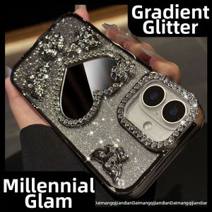 DAIMANG | Aesthetic Mirror Heart Diamond Phone Case 16 Pro Max