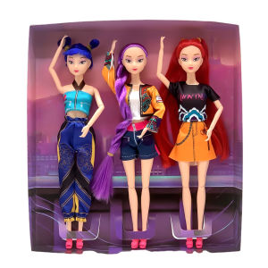 3Pcs 30cm Anime KPop Demon Hunters Girl Group RUMI MIRA ZOEY Vinyl Doll Figurine Figure Action Pvc Models Toy Ornaments Gift