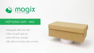 MGI0 - 28x16x10 cm - 50 hộp carton đựng giày hộp đóng hàng hộp nắp gài | Magix Packaging