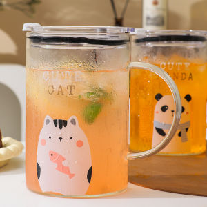 แก้วน้ำแก้วเซรามิก แก้วดื่มน้ำแบบมีท่อ แก้วดื่มชา แก้วน้ำขนาดใหญ่ แก้วน้ำทรงกลม แก้วน้ำดื่มแบบมีที่จับ ความจุ 1000ml