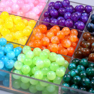 ลูกปัดอะคริลิคแบบหลวม ขนาด 8-16 มม. ลายไล่สีระยิบระยับ ดุจดวงดาว สำหรับทำเครื่องประดับ สร้อยข้อมือ DIY และอุปกรณ์ตกแต่งปากกา