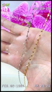 Meily สร้อยคอสแตนเลสแท้ 100% สร้อยพระลายจันทร์กระพริบ ลายจันทร์กระพริบตีลาย สีสแตนเลส สีทองเกรด 22K ขนาด 2.0 มิล 2.5 มิล ไม่ลอกไม่ดำ ห้อยพระได้ 1 องค์ ความยาว 16-32 นิ้ว
