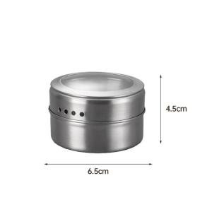 New Magnetic Fridge Organiser Round Tin Box With Magnet Kitchen Spice Storage Box Home Office Organisers With Transparent Cover
