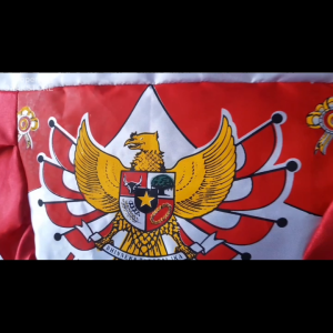 Bendera Background Garuda Sablon Merah Putih 10 Gelombang