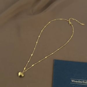 kalung emas bangkok cop 916 emas love heart necklace niche temperament lucky fashion collarbone chain jewellery gift