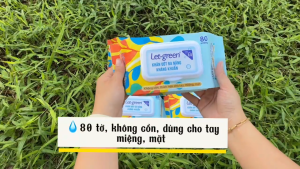 Thùng 24 Bao Khăn Ướt Kháng Khuẩn LET-GREEN | 80 Miếng/Bao