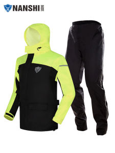 Long Motorcycle Raincoat Set for Men Full Body Waterproof Riding Rainwear Blue Lion Oxford Cloth Adult Rain Suit Rain Pants