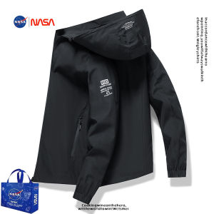 แจ็คเก็ตผู้ชาย NASA ร่วมพัฒนา แจ็คเก็ตฤดูใบไม้ร่วง แจ็คเก็ตมีฮู้ดแบบถอดได้ แจ็คเก็ตแบบมีขนแกะ แจ็คเก็ตแบบลำลองสำหรับกลางแจ้ง แจ็คเก็ตแบบมีซิป แจ็คเก็ตผู้ชาย