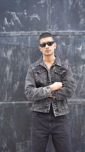 GRAFFITY Jaket Jeans Pria Sobek Tebaru / Jaket Denim Sobek / Jaket Lepis Ripped / Jaket Jeans Sandwash Terbaru