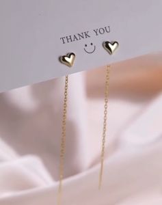 [ Bayar Ditempat ] Anting Love Jurai Gold Titanium Wanita Anti Karat Ori Import