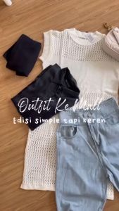 Minji Knitwear Long Vest Rajut Korea / Ruby Atasan Tunik Jaring