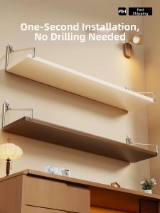 evesigar | Wall-mounted Floating Storage Shelf Non-drilling Wooden Board