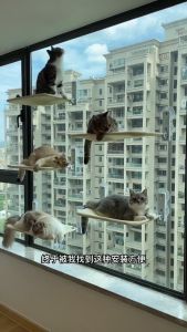 Cat Hammock Window Mounted Cat Nest Sunbathing Hanging Bed Balcony Cat Nest Suction Cup Type Glass Hammock Wall Hanging Folding