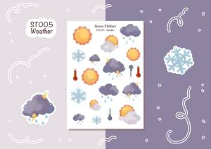 Sticker tự thiết kế - sticker sheet weather - hình dán sổ nhật kí bullet journal - unim049