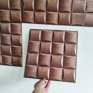 5/10PCS Soft Pack รูปแบบ Self-กาวสติ๊กเกอร์ติดผนังสีน้ําตาลสไตล์ Minimalistวัสดุ PVC ผนังตกแต่งPeel และ Stick