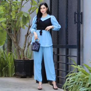 SETELAN WANITA LESTY TERBARU|SET WANITA LESTI|ONE SET LESTY|SETELAN WANITA KEKINIAN|ONE SET CRINKLE|BAJU SANTAI WANITA|SETELAN WANITA CELANA PANJANG