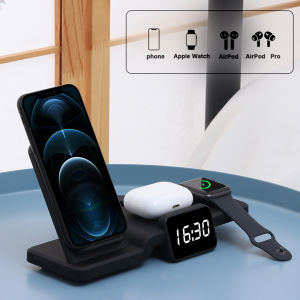 แสดงเวลาที่ชาร์จแบบไร้สาย Qi สำหรับนาฬิกา Apple SE 6 5 4 3 7 AirPods Pro iPhone 16 15 pro 14 13 11 12 Pro MAX XS X 14 Pus XR ไร้สายอย่างเร็วสถานีแท่นชาร์จ