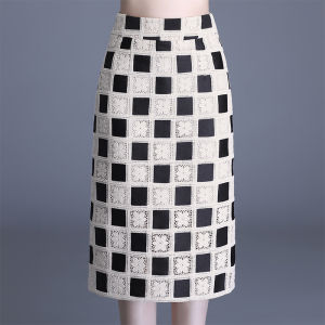 Hollow Embroidery Water Soluble Lace Mid-Length Skirt
