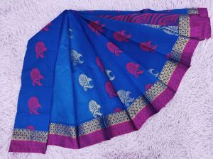 Kanchipuram cotton saree readystock